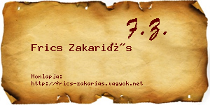 Frics Zakariás névjegykártya